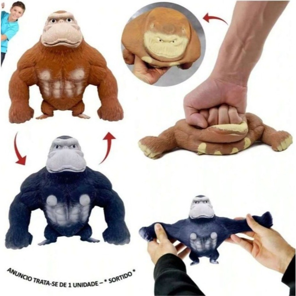 Macaco Gorila Brinquedo Estica Esmaga Fidget Toys Antiestresse Apertar Para Divertido Para Entreter Crianças