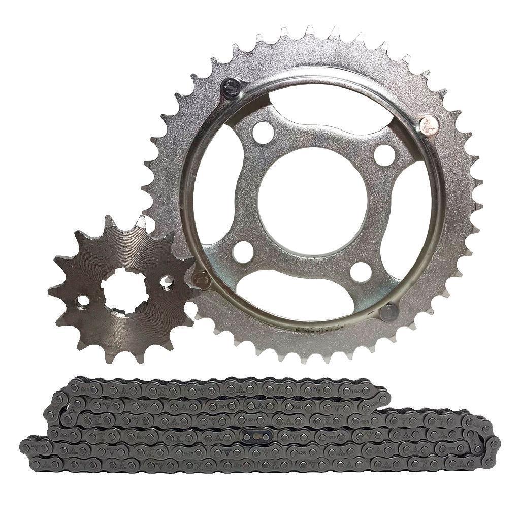 Kit Relação Transmissão Tração Honda Cg 125 Today Cargo Titan 83 Até 99 Aço 1045