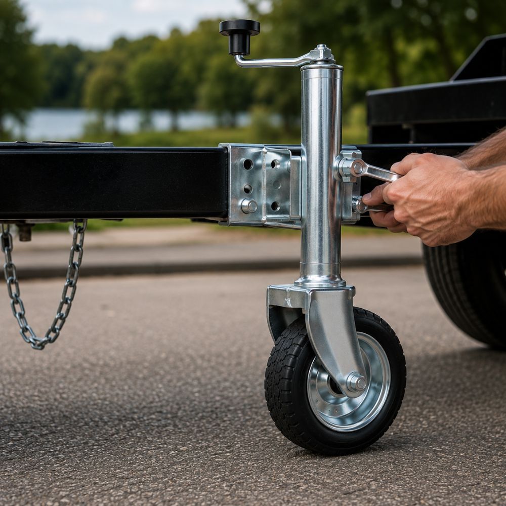 Pedestal Retrátil Terceira Roda Reboque Trailer 1000 Lbs