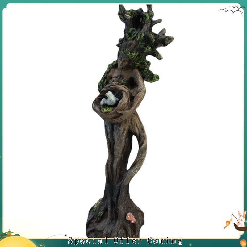 hhuuele1 Estátua De Homem E Pássaro Em Resina Artesanato Decoração De Mesa Escultura De Deusa De Jardim