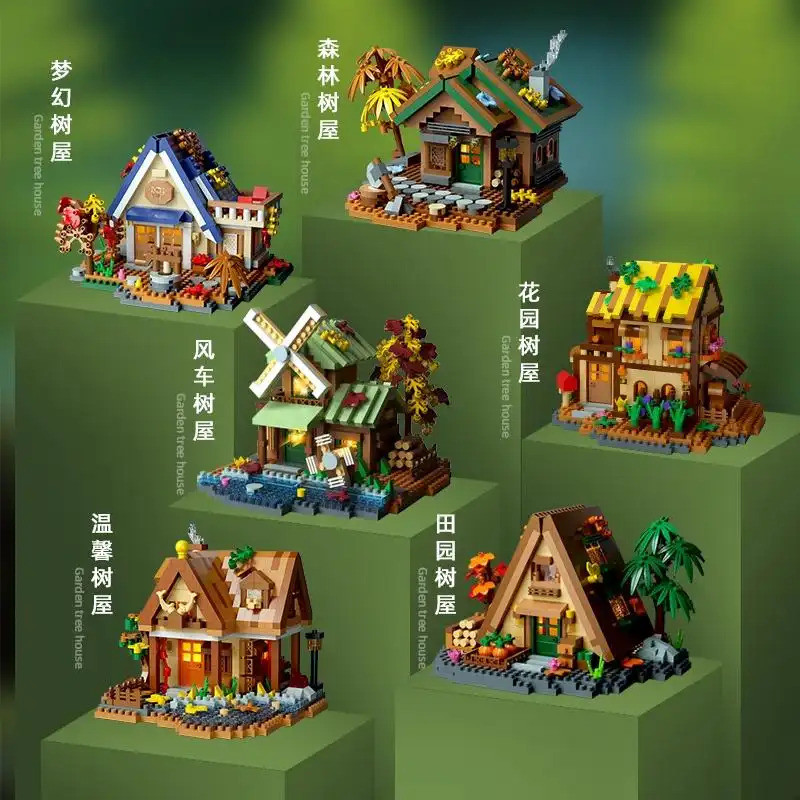 800Pcs Forest Treehouse Bricks Forest theme Building Blocks Assemble toys