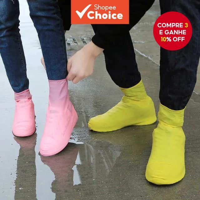Capas Impermeáveis Para Sapatos , Botas De Chuva Reutilizáveis Antiderrapantes Motocicleta Ao Ar Livre (1 Par) em Oferta na Shopee