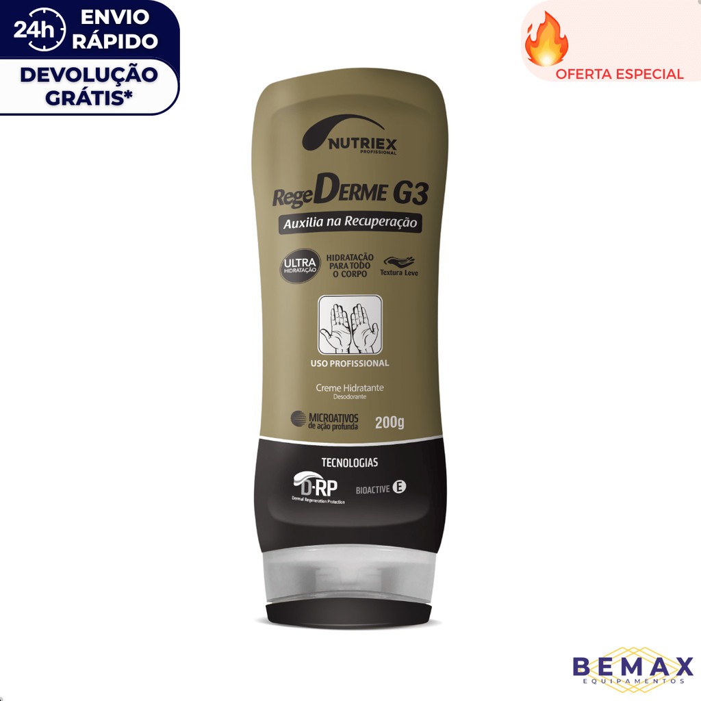 Creme Regederme G3 Ultra Hidratante Nutriex 200g Desodorante Proteção Recuperação Pele Seca