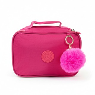 Estojo Escolar Box Com 4 Repartiçoes E Com Chaveiro Pompom Varias Cores Promoçao Volta às Aulas 2026 em Oferta na Shopee