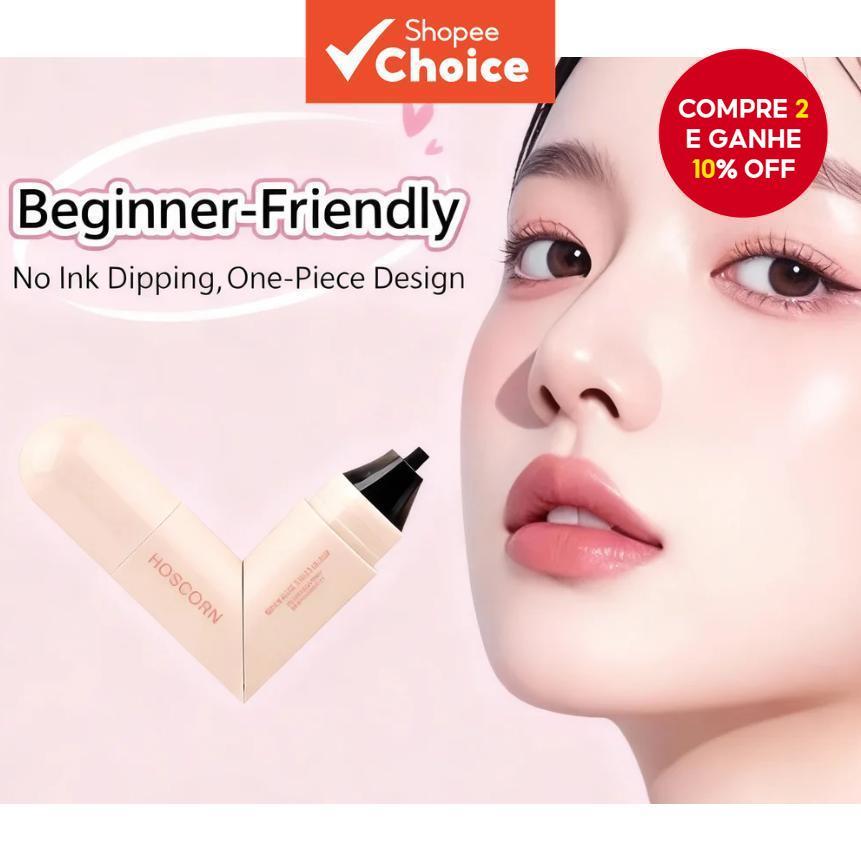 Carimbo De Delineador Alado Hoscorn-Ferramenta De Olho De Gato Com Um Clique À Prova D'água E De Manchas , Adequada Para