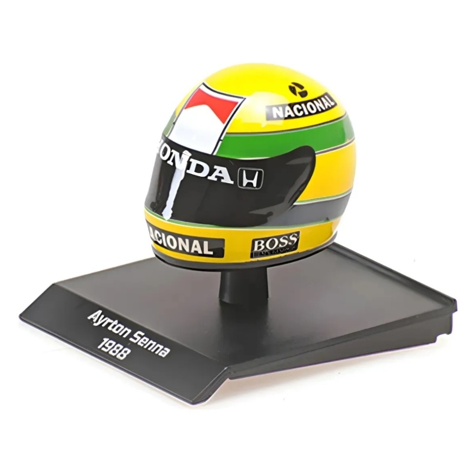 Miniatura Capacete Fórmula 1 - Ayrton Senna - Campeão do Mundo (1988) - 1:10 - Minichamps