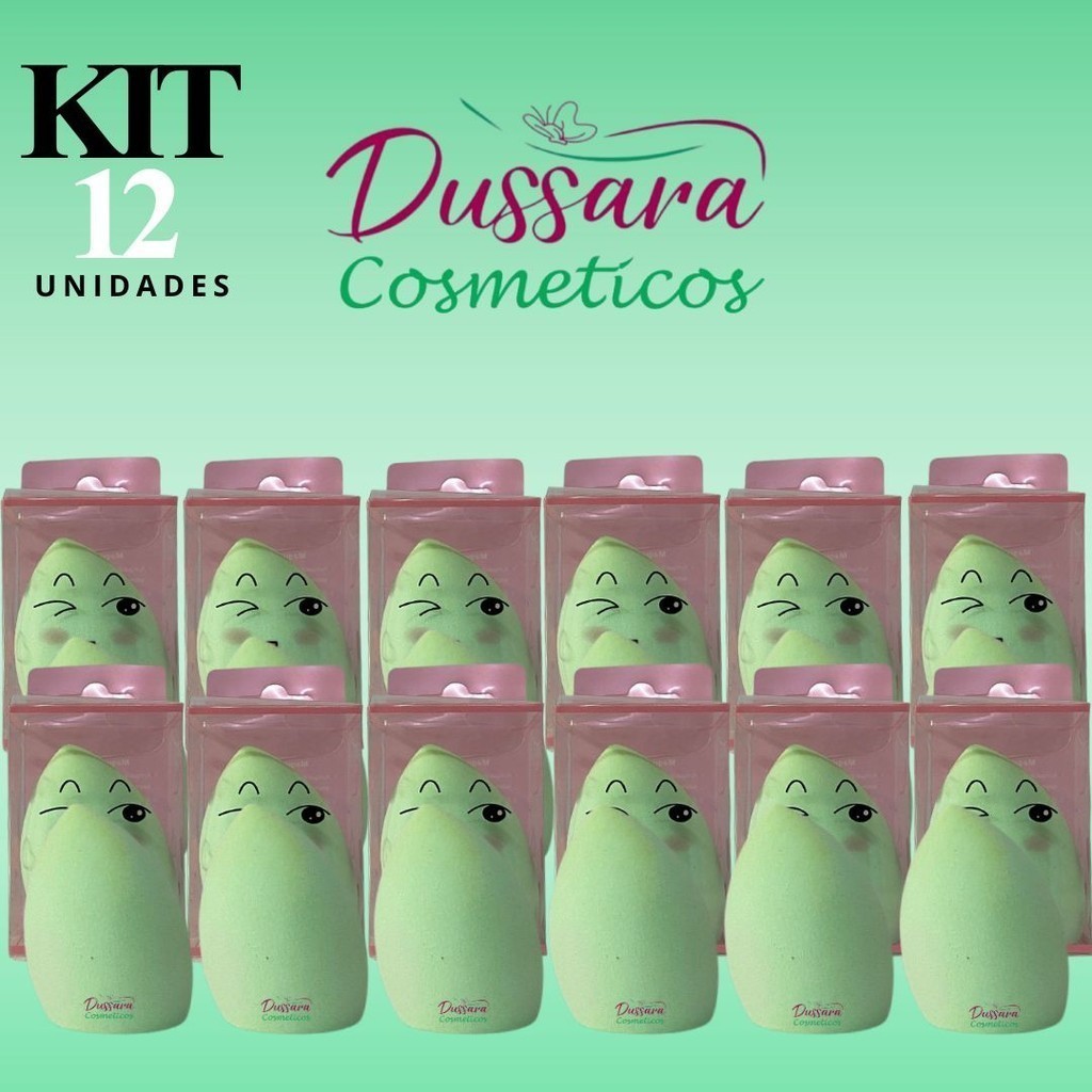 Kit 12 -- 12Unid (12) - Esponja Para Maquiagem Base/Pó/Corretivo Pompom Maquiagem (Cores Disponíveis no Estoque)