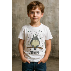 Camiseta Infantil Unissex Studio Ghibli- Meu amigo Totoro Camisa 100% Algodão