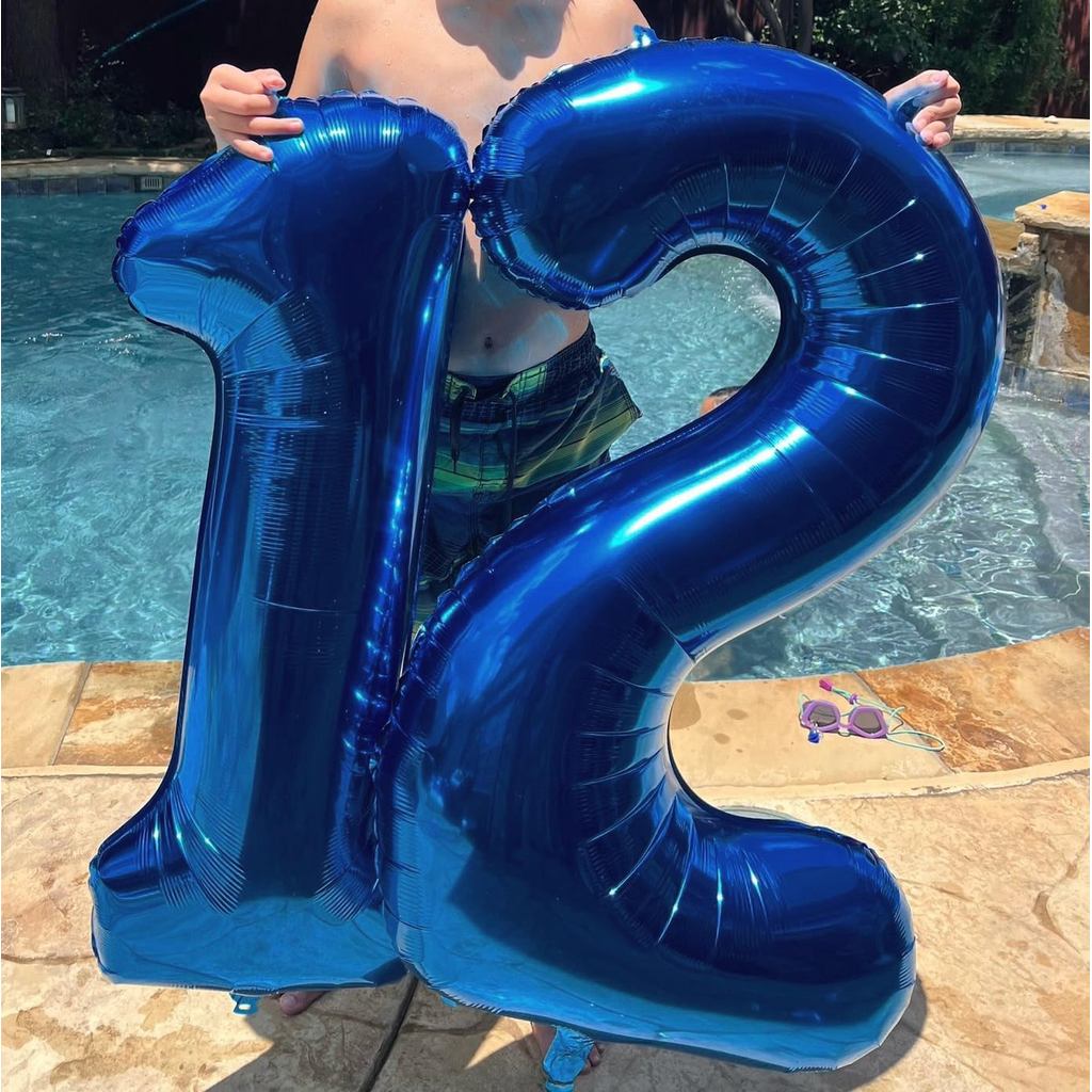 KIT COM 2 BALÕES 75CM BEXIGAS NÚMEROS GRANDES AZUL METALIZADO FESTA ANIVERSARIO DECORAÇÃO em Oferta na Shopee