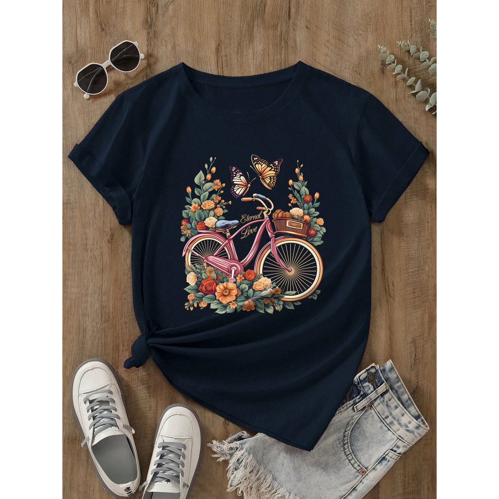Camiseta Feminina Estilosa Estampada Eternal Love Lançamento Camiseta 100% Algodão Camisetão Camisa