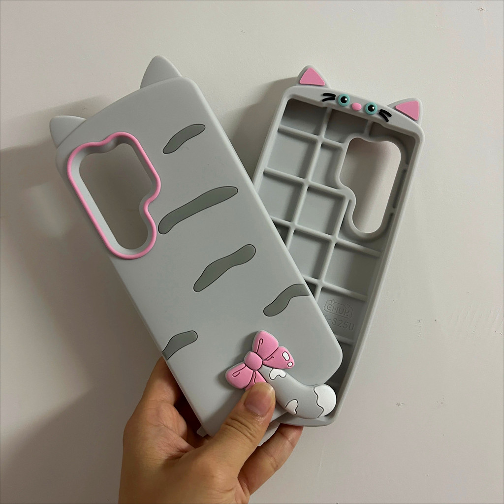 Capa De Silicone Macio De Gato Engraçado Para Samsung GalaxyS25 S24 S23 S22 Ultra Plus S24 FE A15 A16 A17 A26 A36 A56 A3 em Oferta na Shopee