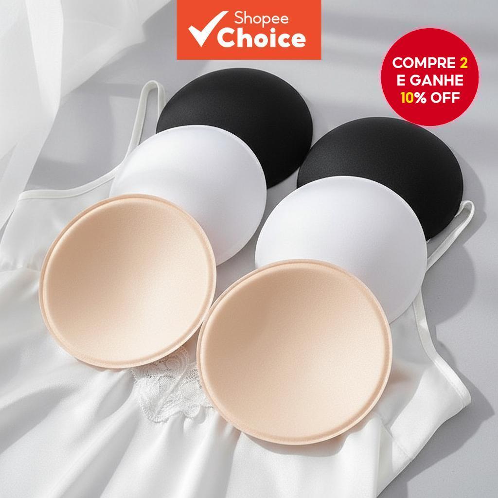  10 Conjuntos de Enchimentos de Espuma Macia para Sutiã - Inserções Redondas Removíveis para Realce dos Seios, para