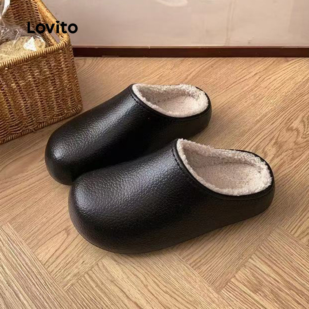 Lovito Chinelos de Pelúcia Casuais para Mulheres em português LFA103094