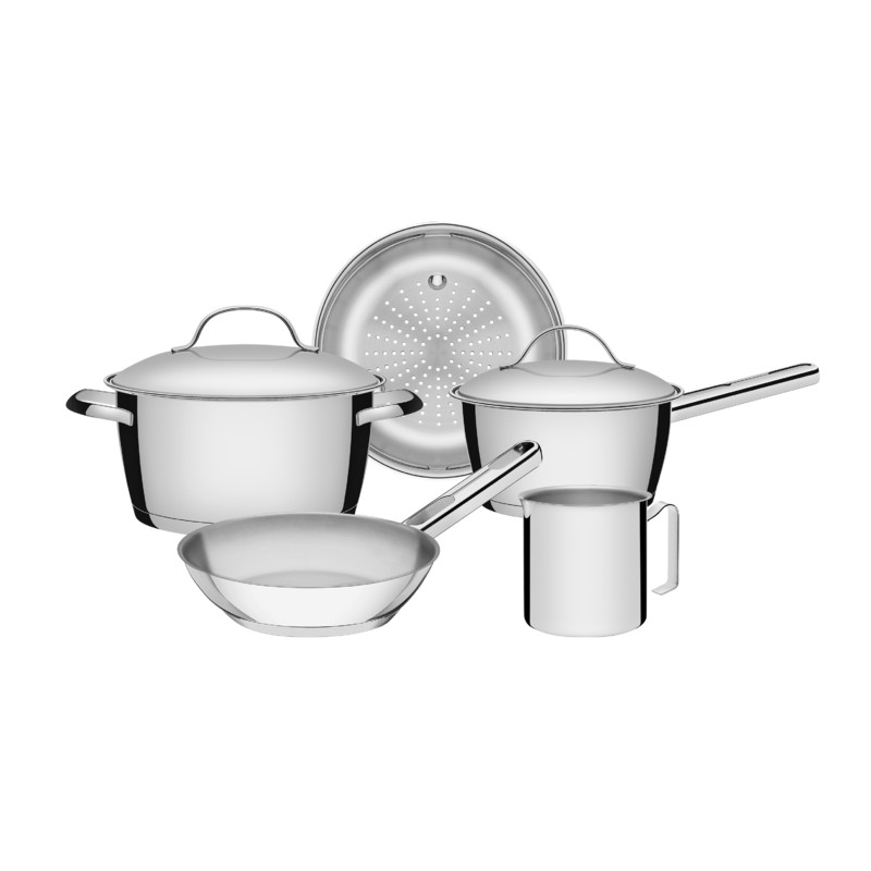 Jogo De Panelas Aço Inox Indução 5 peças Allegra Tramontina