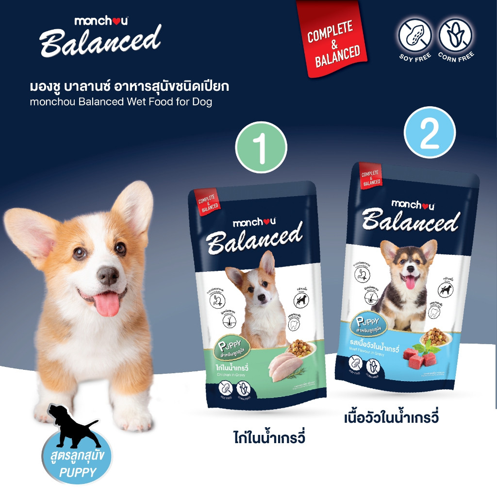 [12 ซอง] มองชู อาหารสุนัขชนิดเปียก สูตร Balanced 120 กรัม - ภาพที่ 4