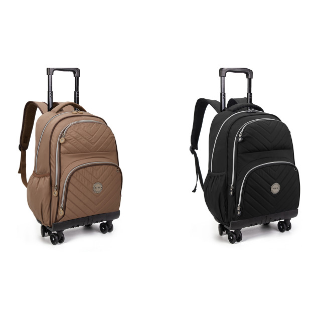Mochila Kika KK2584-G 4 Rodas 360 Premium Bordada Escolar Infantil