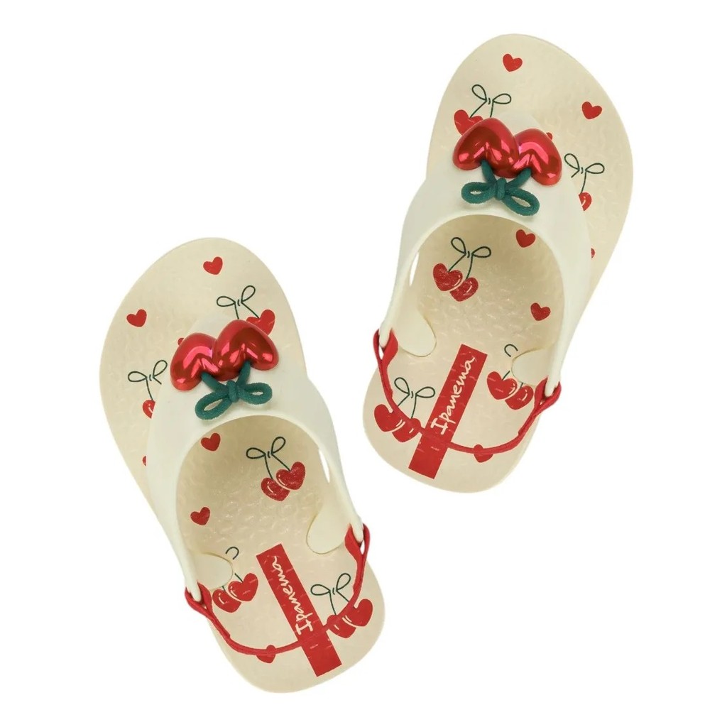 CHINELO INFANTIL IPANEMA BABY C/ELÁSTICO BELLE BABY BEGE E VERMELHO — imagem 2 de 2