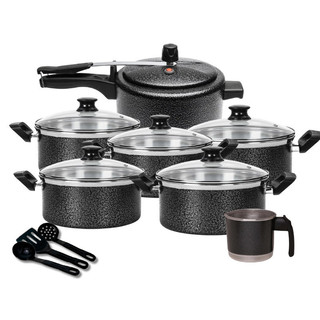 Kit 10 Peças Jogo de Panelas Ideal com Panela de Pressão 2,5L