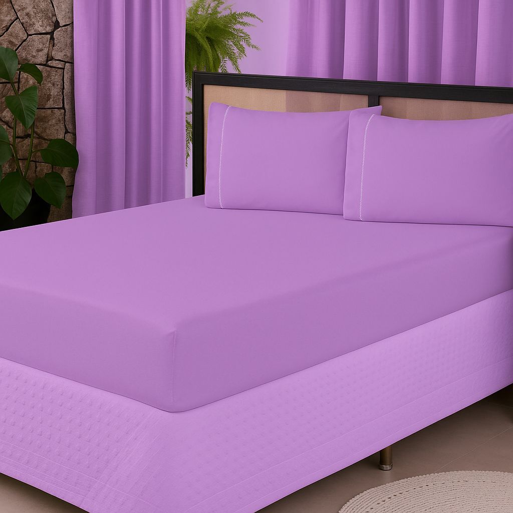 Kit Jogo de Lençol Micropercal 400 Fios Cama King/Queen Size/Casal Padrão Solteiro Toque Extra Macio