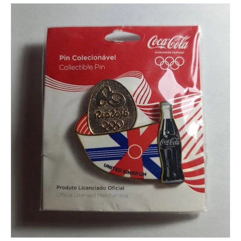 Pin Oficial Coca-cola Olimpiadas Rio 2016 - Reino Unido.