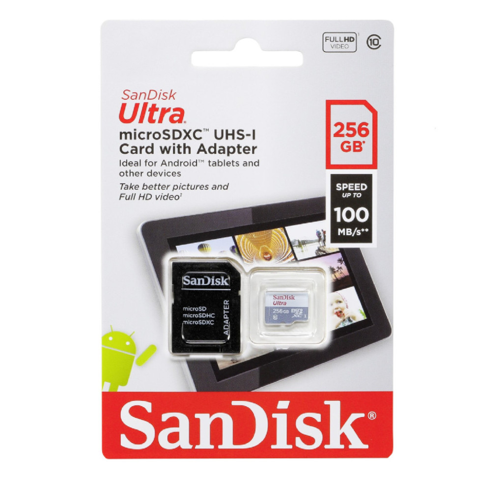 Cartão de Memória MicroSD Sandisk Ultra 256GB 150MB/s Classe 10 A1 UHS-I