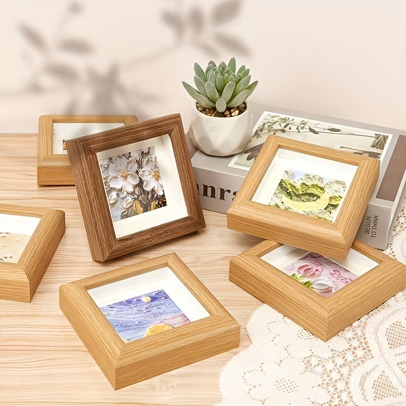 Venda quente transfronteiriça DIY amostra de borboleta Mini pequena moldura quadrada oca moldura de foto óleo Pastel art
