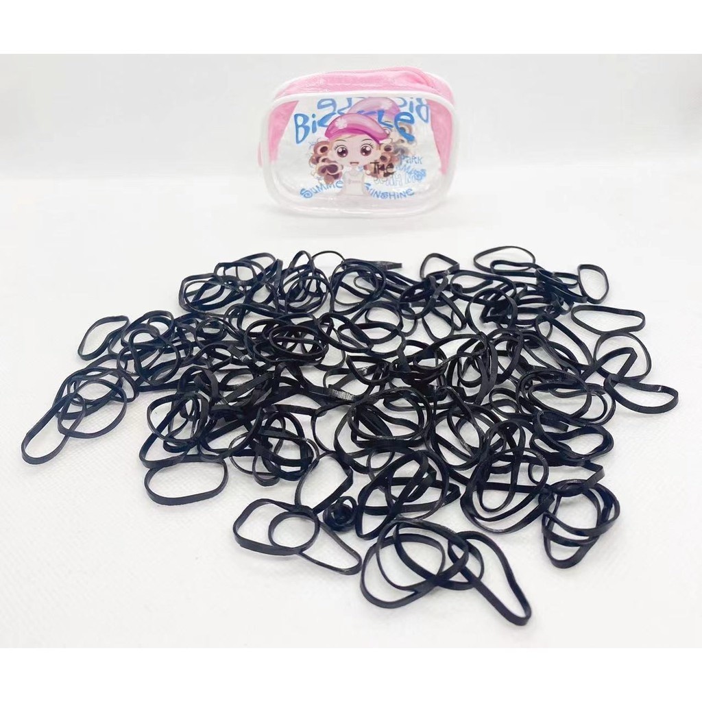 300 Unidades/Pacote Colorido Pequeno Elasticos Silicone Grosso De Cabelo