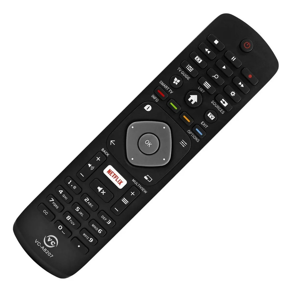 Controle Compatível Philips Smart Tv Led 4k Botãonetflix