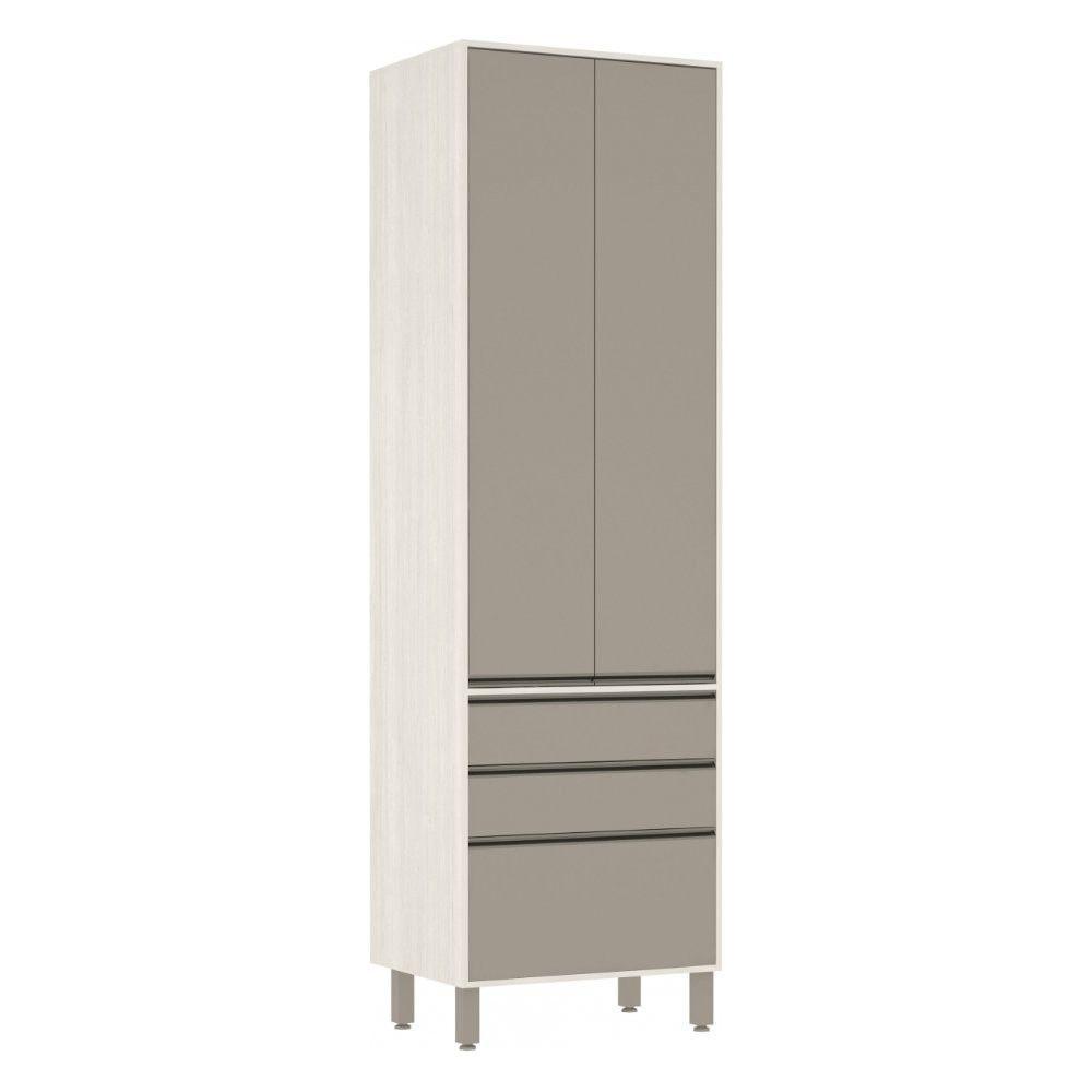 Paneleiro De Cozinha 70 Cm 2 Portas 3 Gavetas Linea Luciane Pátina Ff-mocca Laca