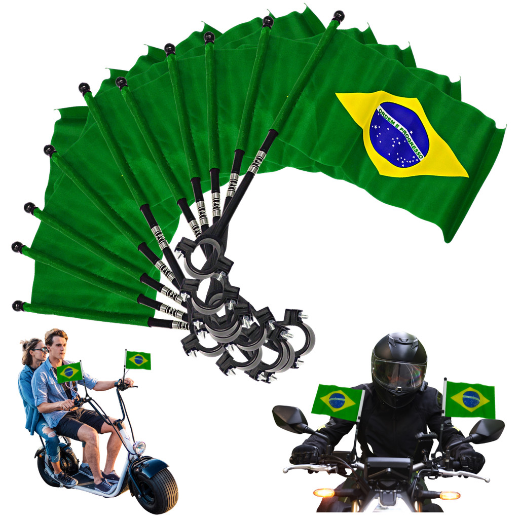 Kit 10 Bandeira Brasil Moto Bicicleta Copa Do Mundo Torcedor Nome do desenho