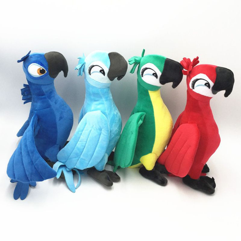 Brinquedo de Pelúcia Papagaio do Filme Rio, 30cm, Ideal para Colecionadores e Boneco de Pelúcia Infantil BAZV