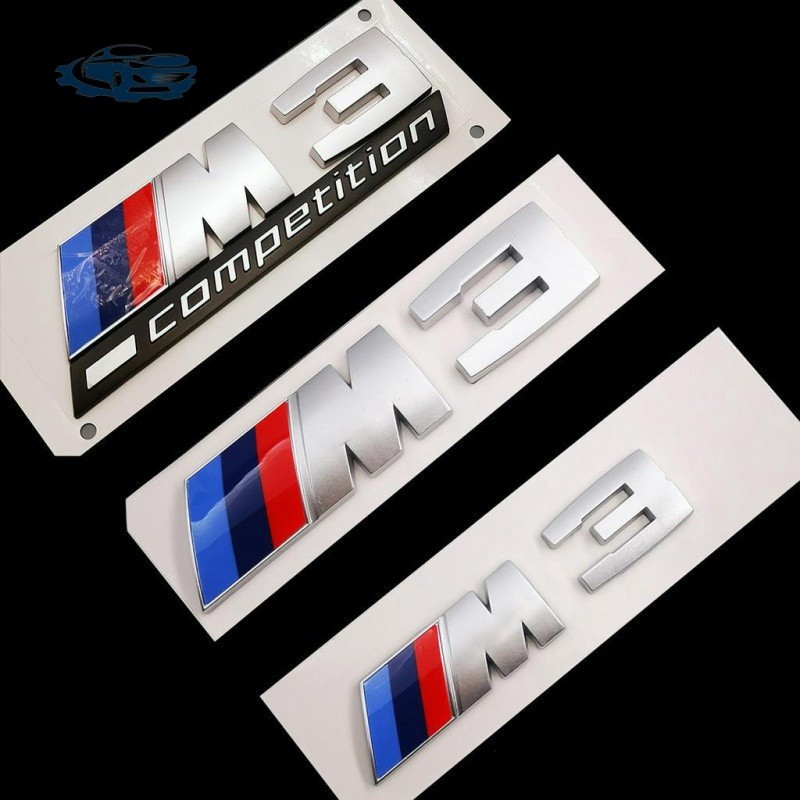 Emblema do Porta-malas do BMW M3, Emblema de Competição, Emblema da Edição Thunder com Barra Sublinhada, Pronto para Ent