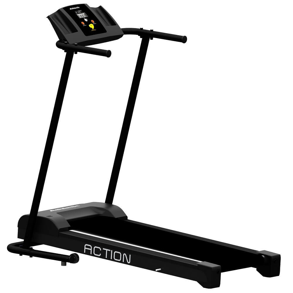 Esteira Elétrica Athletic Action 10km/h 100kg Suportados Compacta Dobrável Com Chave de Segurança