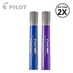 Kit com 2 Marcadores Para Quadro Branco WBM-7- PILOT Cor:Azul+Violeta