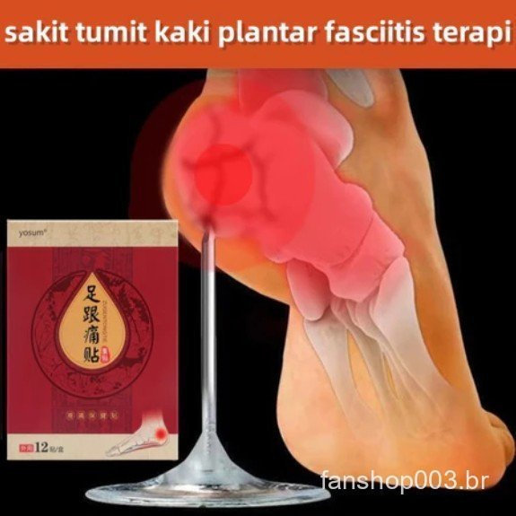 12 Pçs/1 Caixa Remendo De Alívio Da Dor No Calcanhar Fasciite Plantar Esporão Fascial Osso Remoção Espinho Inflamação Te — imagem 2 de 2