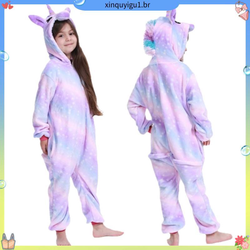 Pijamas Para Crianças Inverno Unicórnio Meninas Meninos Kigurumi Baby Clothes Macacão Animais 036
