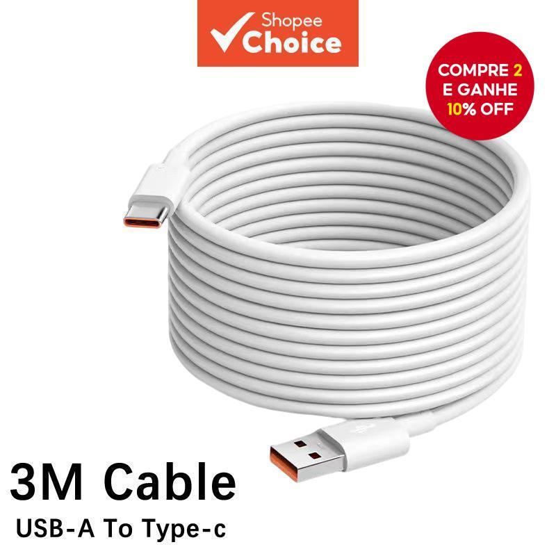 Cabo De Dados De Carregamento super Rápido 10A Extensão De 3 Metros Alimentação De Monitoramento De Câmera