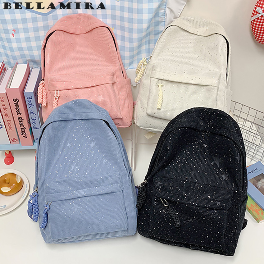 Mochila Unissex De Veludo Com Grande Capacidade Mochila Colorido Elegantes Estilosa Cor Sólida Dia A Dia