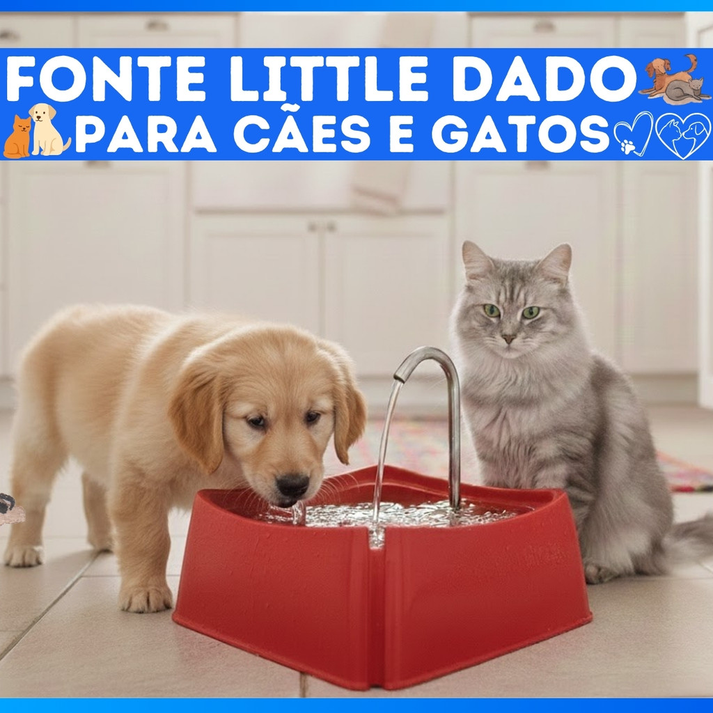 Bebedouro Estilo Fonte Para Cães e Gatos - Com Filtro De Carvão Ativado - Prático e Barato