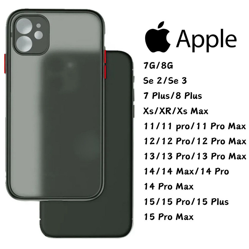 Capinha Case Capa Protetora Fosca Translúcida IPhone 13/13 Pro/13 Pro/14/14 Max//14 Pro Max/15/15 Pro/15 Plus/15 Pro Max
