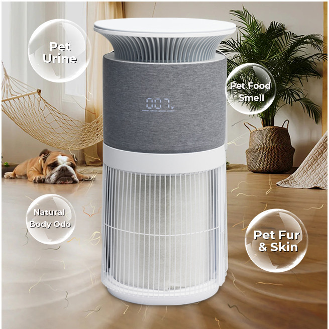 Smart Aqi Real Time Display Melhor Purificador de Ar Remoção de Pêlos e Odores de Animais de Estimação — R$ 2.728,59 em Shopee