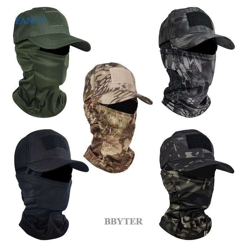 Homens Camuflagem Balaclava Máscara Facial Completa Caminhada Ciclismo Caça Exército Bicicleta Militar Capa Tátic