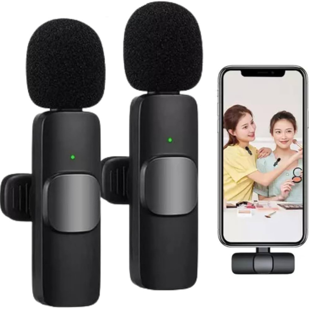 Microfone S/Fio Duplo Lapela Compativel iPhone Profissional