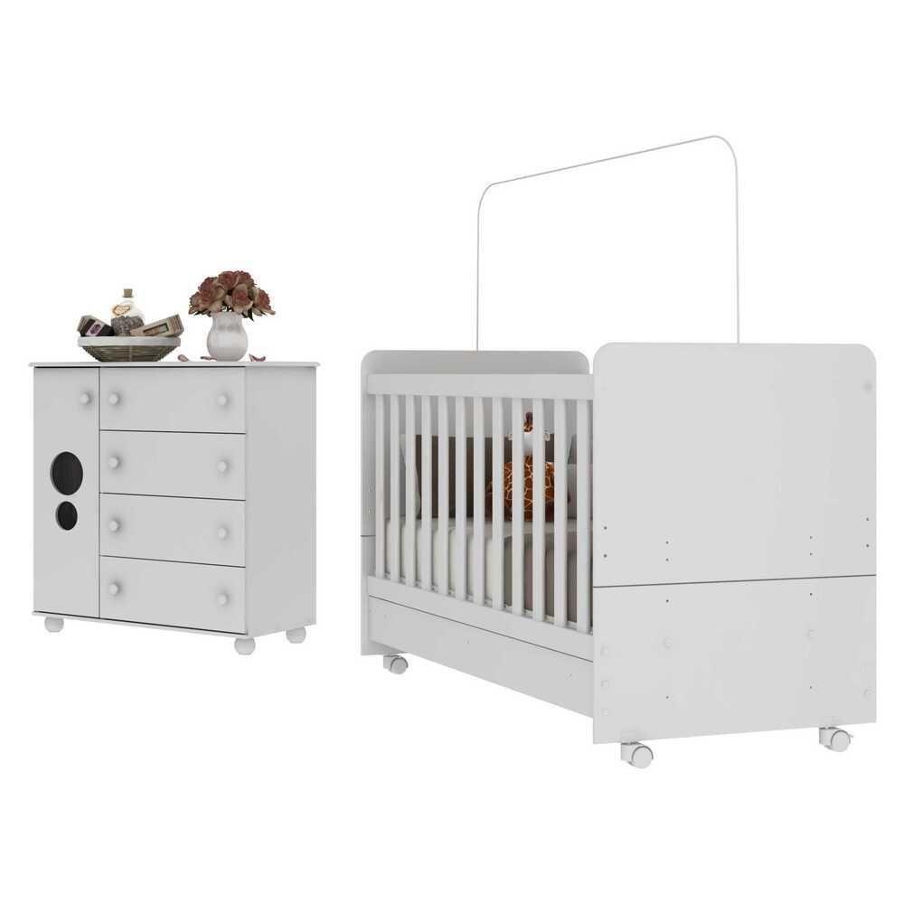 Quarto Infantil Com Berço Cômoda Pimpolho Multimóveis Branco em Oferta na Shopee