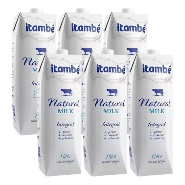 Leite Uht Itambé Natural Milk 1 Litro 6un Sem Estabilizantes