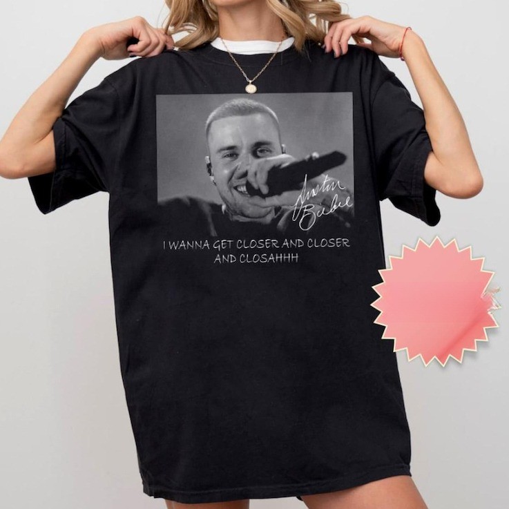 [Camiseta Premium em Algodão Puro]TT Camiseta Unissex Algodão Justin Bieber I Wanna Get Closer And Closer And Closahhh
