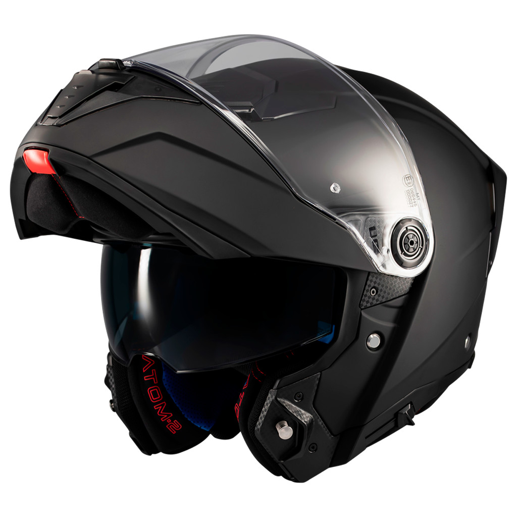 Capacete Mt Helmets Atom 2 Pure A1 Preto Fosco Escamoteavel Articulado Robocop Masculino Feminino Com Óculos