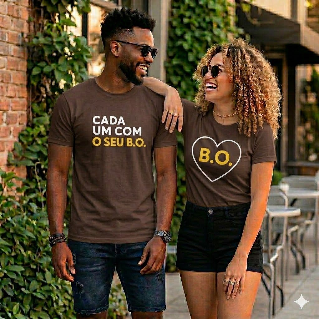 Kit 2 Camisetas Dia dos Namorados - Cada Um Com Seu B.O. Casal Divertida Engraçada