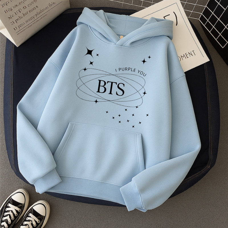 Moletom Unissex Canguru Blusa Frio BTS Inverno Kpop Tendência Streetwear Show Banda Envio Rápido
