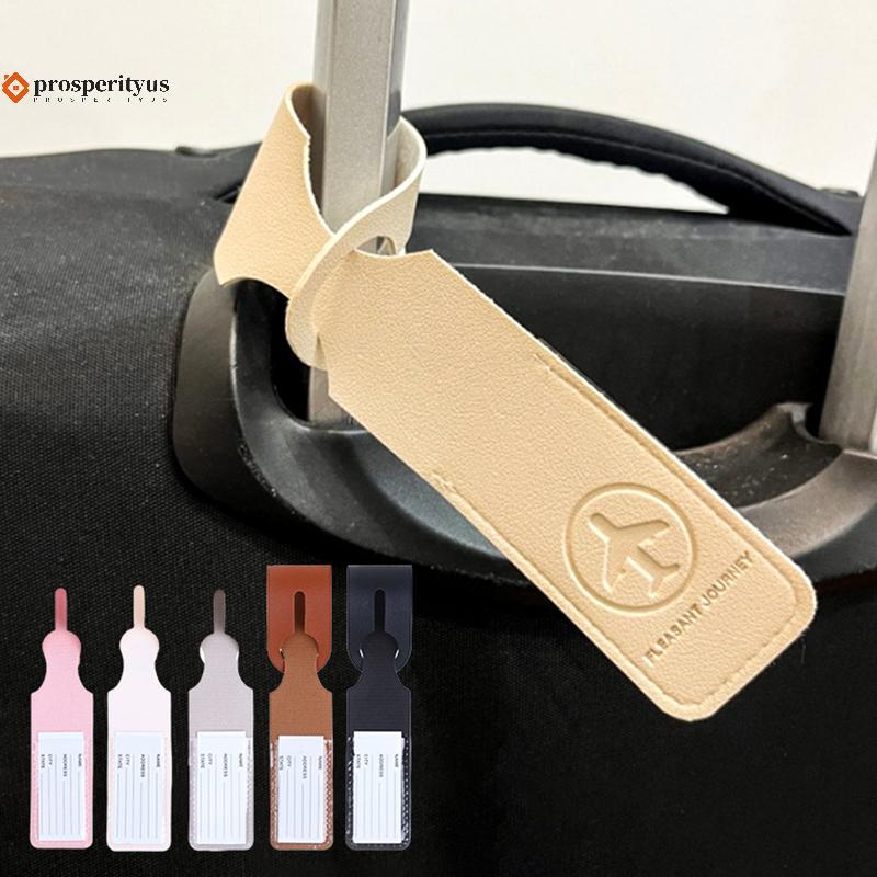 [PPTS] 1 Pc Acessórios De Viagem Etiqueta De Bagagem De Couro PU Criativo Mala Identificador ID Endereço Titular Etiquet